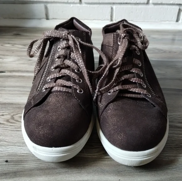Gravity Defyer Maddison Brown Suede Sneakers Shoes Women's Size 8.5 - Picture 2 of 6